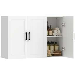 Rackhams Wall Mounted Bathroom Cabinet with Adjustable Shelves, White - thumbnail 2