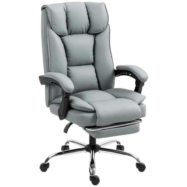 Rackhams 155° Reclining Faux Leather Swivel Office Chair -Black