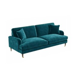 Rackhams Ismail Two Seater Sofa, Loveseat, Velvet - Black - thumbnail 3