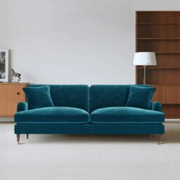 Rackhams Ismail Two Seater Sofa, Loveseat, Velvet - Black - thumbnail 2