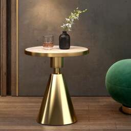 Rackhams Modern Side Table, Black/ Gold - 60CM - D - thumbnail 4