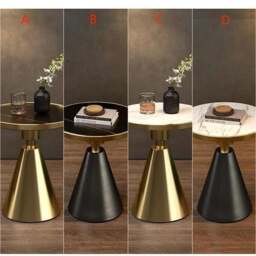 Rackhams Modern Side Table, Black/ Gold - 60CM - D - thumbnail 5