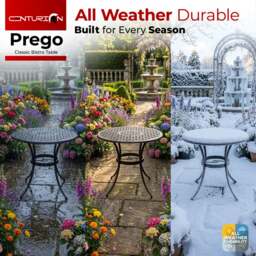 Rackhams PREGO Garden and Patio Black Cast Aluminium Bistro Table - thumbnail 5