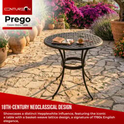 Rackhams PREGO Garden and Patio Black Cast Aluminium Bistro Table - thumbnail 2