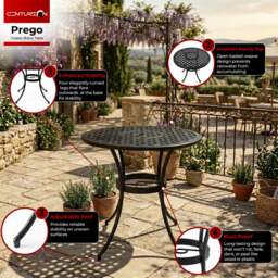 Rackhams PREGO Garden and Patio Black Cast Aluminium Bistro Table - thumbnail 4