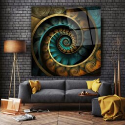 Rackhams Abstract Glass Wall Art 3 - 80x80cm - Tempered Glass (4 mm) - thumbnail 4