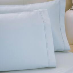 Rackhams 200 Thread Count Egyptian Cotton Housewife Pillowcases (Pair) - Ocean - One Size - Ocean - 100% Egyptian Cotton - thumbnail 1