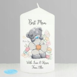 Rackhams Personalised Me to You Floral Pillar Candle - thumbnail 1