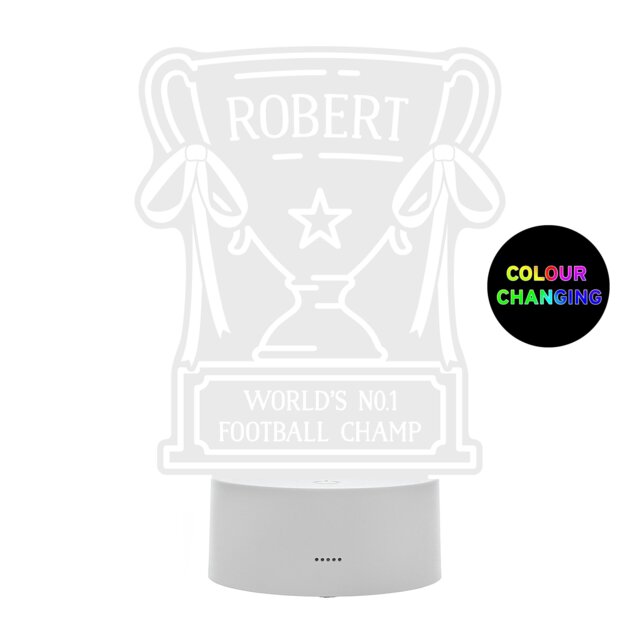 Rackhams Personalised Trophy LED Colour Changing Night Light - image 1