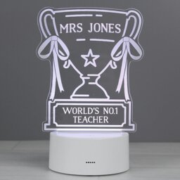 Rackhams Personalised Trophy LED Colour Changing Night Light - thumbnail 2