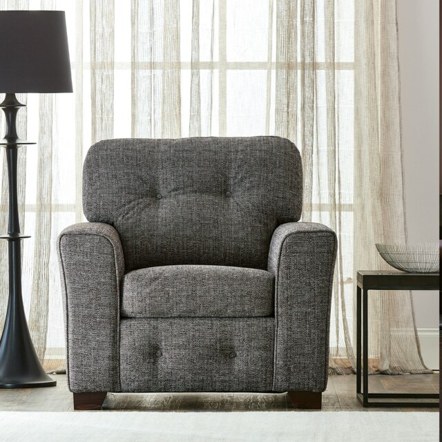 Rackhams Hartley Fullback Tufted Armchair - Grey - image 1