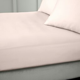 Rackhams 400 Thread Count Cotton Sateen Fitted Sheet - Pink - King - thumbnail 1