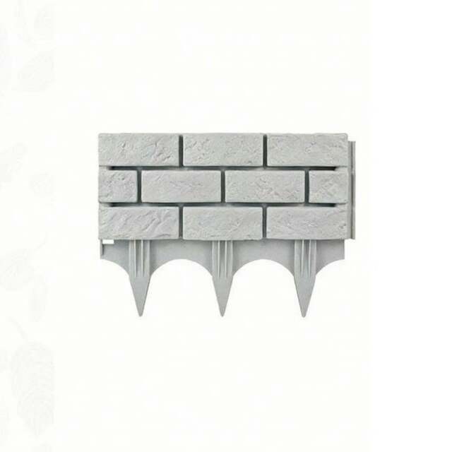 Rackhams Outdoor Garden Brick-Style Fence Decoration - Pack of 5 - Grey - image 1