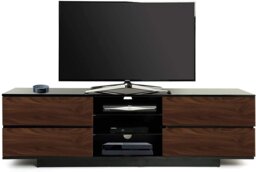 "Rackhams AVITUS High Gloss Black with 4-Walnut Drawers for 32""-65"" LED/OLED/LCD TV Cabinet - FULLY ASSEMBLED" - thumbnail 2