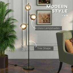 Rackhams Tree Floor Lamp for Living Room Bedroom with 3 Light, Modern Standing Lamp, (Bulb not Included), 162cm, Grey - thumbnail 4