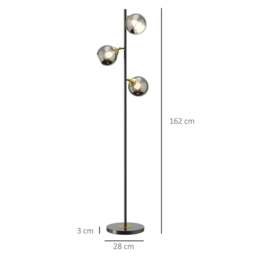Rackhams Tree Floor Lamp for Living Room Bedroom with 3 Light, Modern Standing Lamp, (Bulb not Included), 162cm, Grey - thumbnail 3