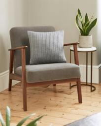 Rackhams Stone Grey Cable Stitch Cushion - thumbnail 1