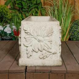 Rackhams Large Wildflower design White Stone Planter Trough - thumbnail 2