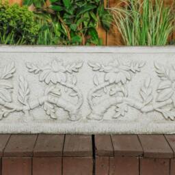Rackhams Large Wildflower design White Stone Planter Trough - thumbnail 3