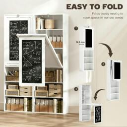 Rackhams 3-in-1 Fold-Out Work Desk - White - thumbnail 4