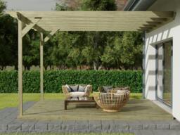 Rackhams Wall Mounted Pergola and Decking Kit Disnasty Design - Natural (Light Green) - 4.8m x 4.8m - thumbnail 4