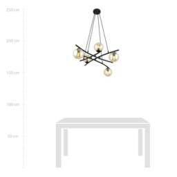 Rackhams ESSA Pendant lamp 5 x E14 Black with Amber Shade - thumbnail 5