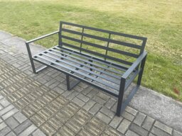 Rackhams Aluminium Outdoor Garden Sofa Patio Lounge 3 Seater Sofa for Balcony, Terrace,Swimming Pool Dark Grey - thumbnail 4