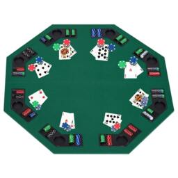 Rackhams 1.2m/48 Inches Foldable Poker Table Top 8 Players Blackjack Tables Chip Trays - thumbnail 2