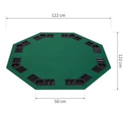 Rackhams 1.2m/48 Inches Foldable Poker Table Top 8 Players Blackjack Tables Chip Trays - thumbnail 3