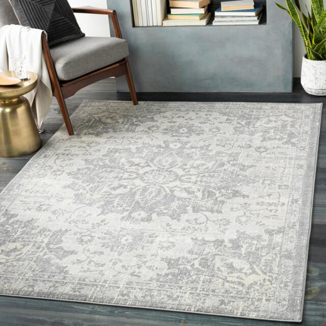 Rackhams Monaco-Vintage Grey Ivory Cream Traditional Boho Rug - 160 x 220 cm - image 1