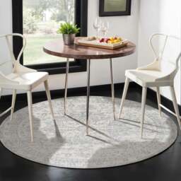 Rackhams Monaco-Vintage Grey Ivory Cream Traditional Boho Rug - 160 x 220 cm - thumbnail 6