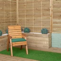 Rackhams 52 x 41cm Cushion Base for Single Wooden Garden Chair in Green - thumbnail 2