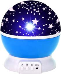 Rackhams Moon and Star Projector Night Light for Children Blue - Plastic - 1 - Blue