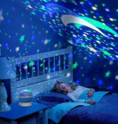 Rackhams Moon and Star Projector Night Light for Children Blue - Plastic - 1 - Blue - thumbnail 3
