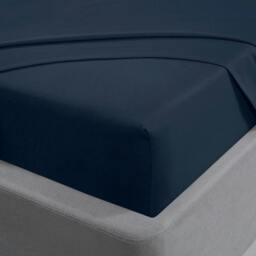 Rackhams 100% Brushed Cotton Flannelette Luxury 35cm Deep Fitted Sheet- Navy - Super King (182cm x 200cm) + 35cm Deep