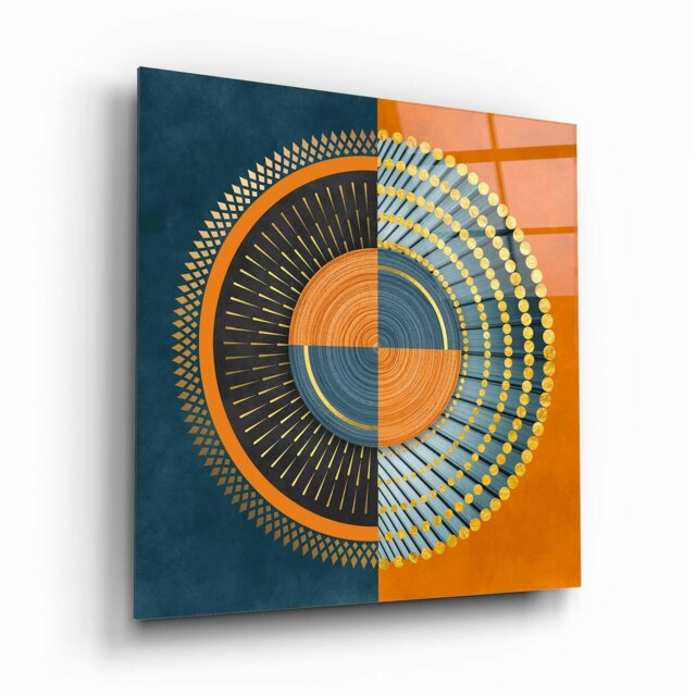 Rackhams Abstract Glass Wall Art 15 - 50x50cm - Tempered Glass (4 mm) - image 1