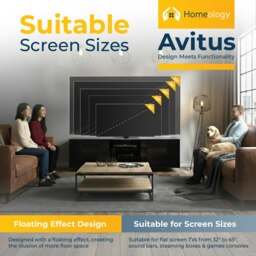Rackhams Avitus Gloss Black Designer Stand up to 65inch Flat Screen LED and LCD TV Cabinet - thumbnail 2