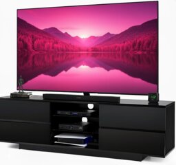 Rackhams Avitus Gloss Black Designer Stand up to 65inch Flat Screen LED and LCD TV Cabinet
