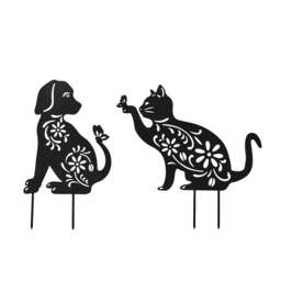 Rackhams Metal Cat and Dog Silhouette Garden Ornament - Cat - thumbnail 3