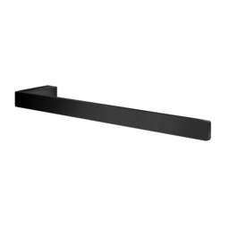 "Rackhams Matt Black Aluminium Single Towel Rail 38cm/14.9"" Wall Mounted with Concealed Screws Bathroom Towel Holder"