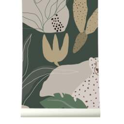 Rackhams Nursery Safari Jungle Kids Eco 4 Lane Repeatable Wallpaper Mural 200 x 285cm, Dark Green - thumbnail 3