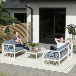 Rackhams 5 Seater Sectional Outdoor Sofa Set with Loveseats for Garden Grey