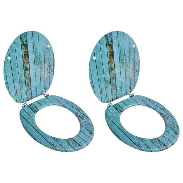 Rackhams Toilet Seats with Lids 2 pcs MDF Old Wood