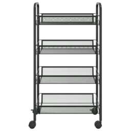 Rackhams 4-Tier Kitchen Trolley Black 46x26x85 cm Iron - thumbnail 3