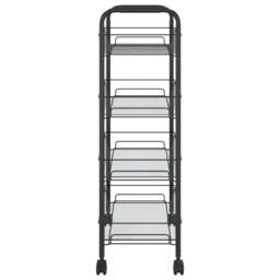 Rackhams 4-Tier Kitchen Trolley Black 46x26x85 cm Iron - thumbnail 4