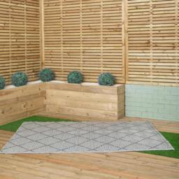 Rackhams 1.5m x 2.1m Alexandria Large Outdoor Alfresco Patio Rug Mat in Grey - thumbnail 1