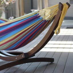 Rackhams Double Cotton Hammock with Solid Pine Stand (260cm) - Tropical - thumbnail 5