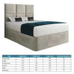 Rackhams Caprio Upholserted Floorstanding Headboard With Divan Bed Frame - Cream - Grey - Super king - thumbnail 5