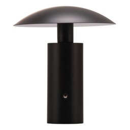 Rackhams Designer Flat Cone Mushroom Rechargeable and Dimmable Table Lamp in Matte Black - thumbnail 5