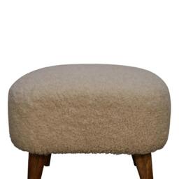 Rackhams Boucle Cream Square Footstool - thumbnail 4